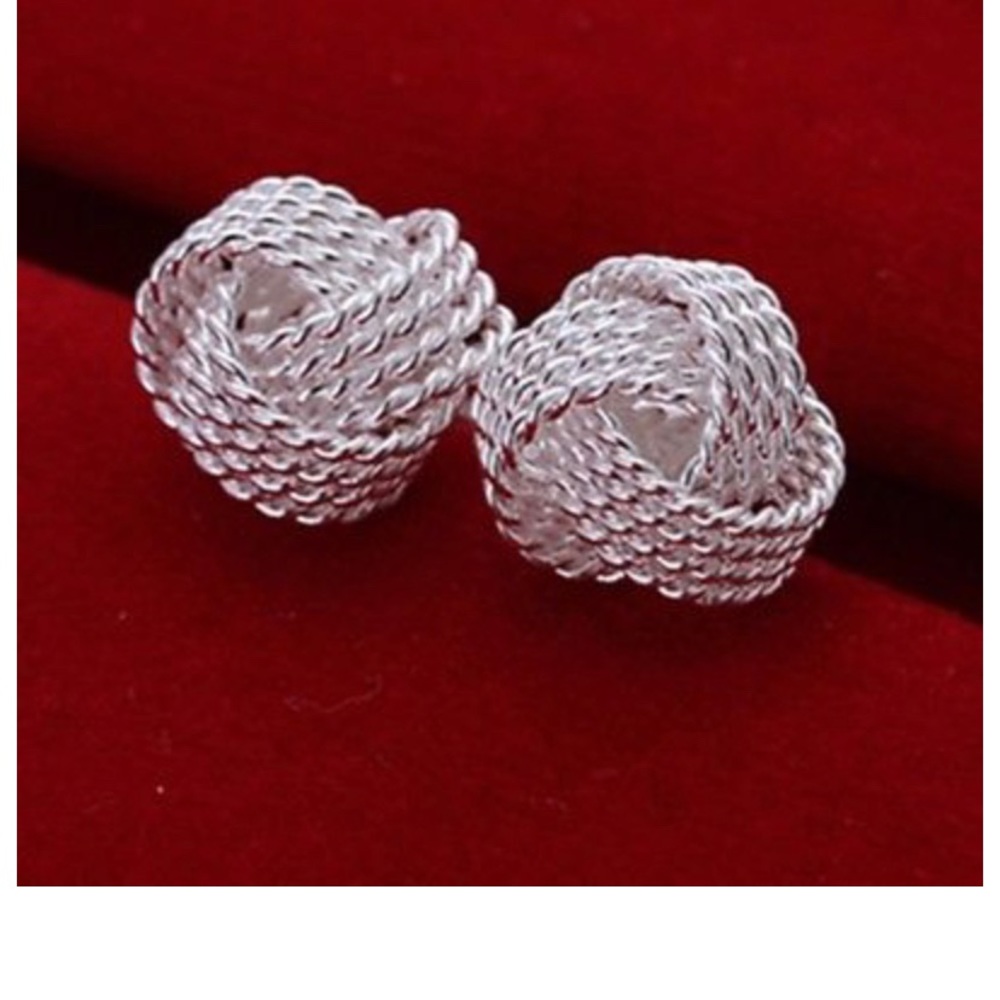 New love knot SS 925 robe studs earrings stud
